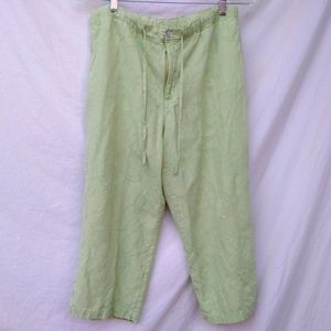 Jamaica Bay Green Silk Blend Capris - PL